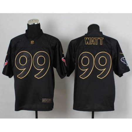 Nike Texans #99 J.J. Watt Black Gold No. Fashion Men's Stitched NFL Elite Jersey
