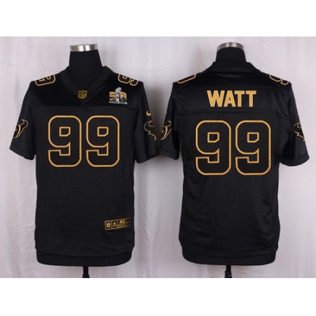 Nike Texans #99 J.J. Watt Black Men's Stitched NFL Elite Pro Line Gold Collection Jersey