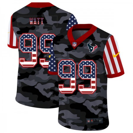 Men's Houston Texans #99 J.J. Watt 2020 Camo USA Flag Limited Stitched Jersey
