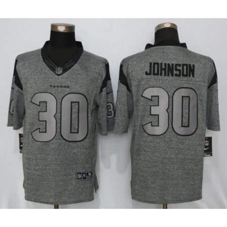 Nike Texans #30 Kevin Johnson Gray Men's Stitched NFL Limited Gridiron Gray Jersey