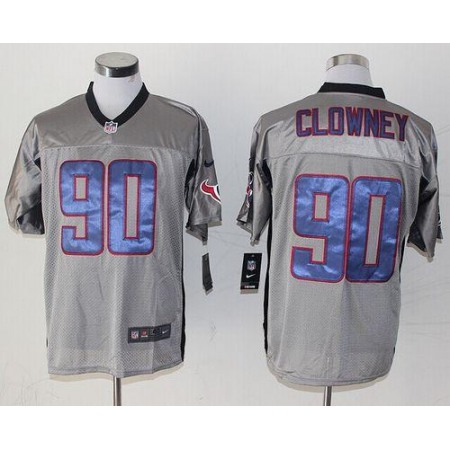 Nike Texans #90 Jadeveon Clowney Grey Shadow Men's Stitched NFL Elite Jersey