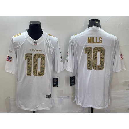 Men's Houston Texans #10 Davis Mills White/Camo Salute To Service Limited Stitched Jersey