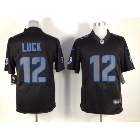 Men's Indianapolis Colts #12 Andrew Luck Black Impact Limited Stitched NFL Jersey