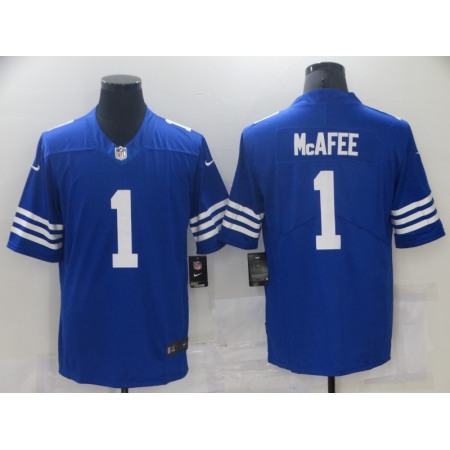 Men's Indianapolis Colts #1 Pat Mcafee Blue Stitched Football Jersey
