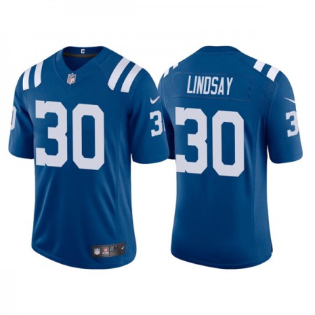 Men's Indianapolis Colts #30 Phillip Lindsay Blue Stitched Football Jersey