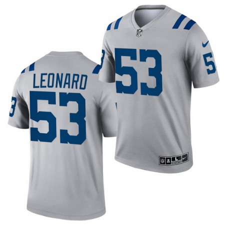Men's Indianapolis Colts #53 Darius Leonard Gray Inverted Legend Stitched Football Jersey