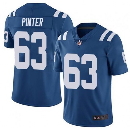 Men's Indianapolis Colts #63 Danny Pinter Blue Stitched Jersey