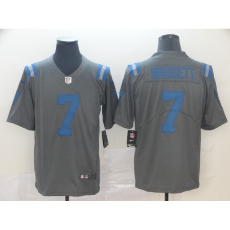 Men's Indianapolis Colts #7 Jacoby Brissett Gray Inverted Legend Stitched NFL Jersey