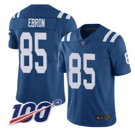 Men's Indianapolis Colts #85 Eric Ebron Blue 2019 100th Season Vapor Untouchable Limited Stitched NFL Jersey