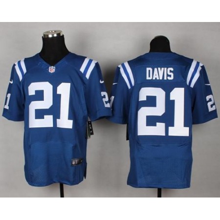 Nike Colts #21 Vontae Davis Royal Blue Team Color Men's Stitched NFL Elite Jersey