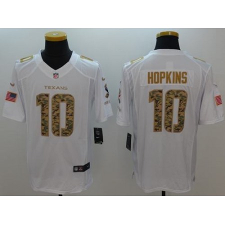Nike Texans #10 DeAndre Hopkins White Men's Stitched NFL Limited Salute to Service Jersey