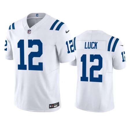 Men's Indianapolis Colts #12 Andrew Luck White 2023 F.U.S.E Vapor Untouchable Stitched Football Jersey