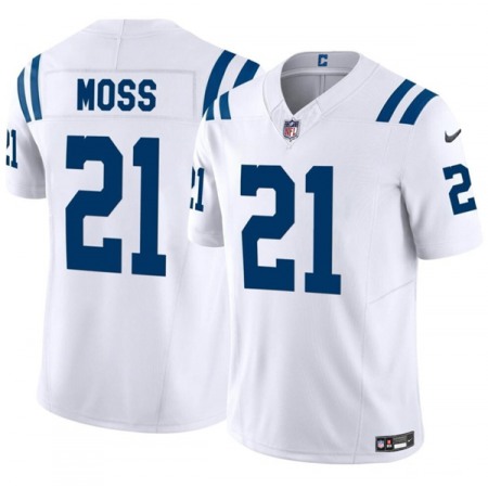 Men's Indianapolis Colts #21 Zack Moss White 2023 F.U.S.E. Vapor Untouchable Limited Stitched Football Jersey