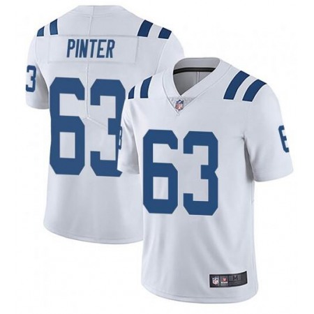 Men's Indianapolis Colts #63 Danny Pinter White Stitched Jersey