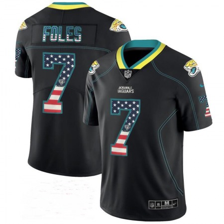 Men's Jacksonville Jaguars #7 Nick Foles Black USA Flag Fashion Limited Stitched Jersey