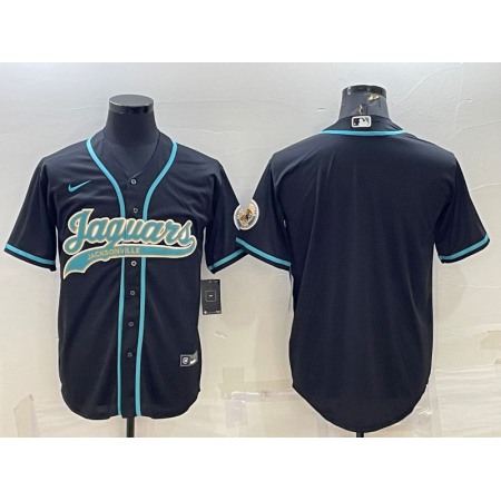 Men's Jacksonville Jaguars Blank Black With Patch Cool Base Stitched Baseball Jersey