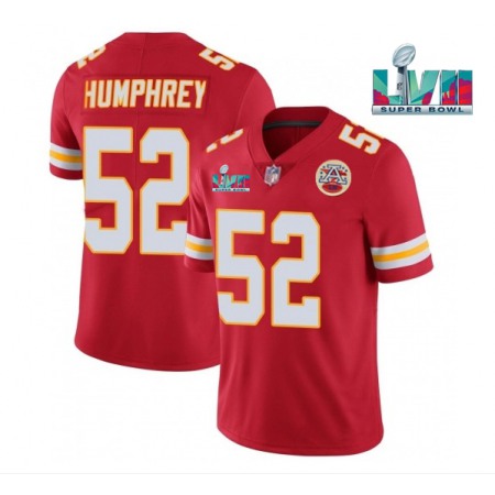 Men's Kansas City Chiefs #52 Creed Humphrey Red Super Bowl LVII Patch Vapor Untouchable Limited Stitched Jersey