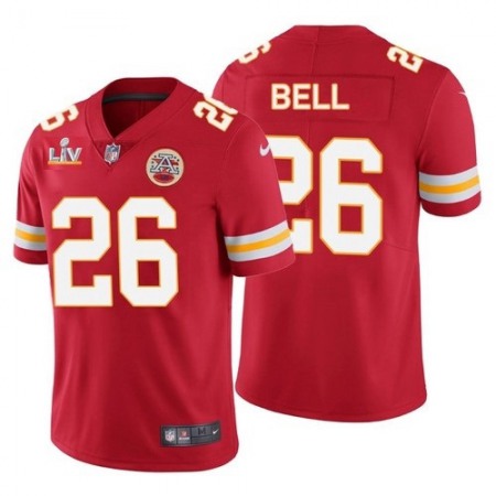 Men's Kansas City Chiefs #26 Le'Veon Bell Red 2021 Super Bowl LV Stitched NFL Jersey