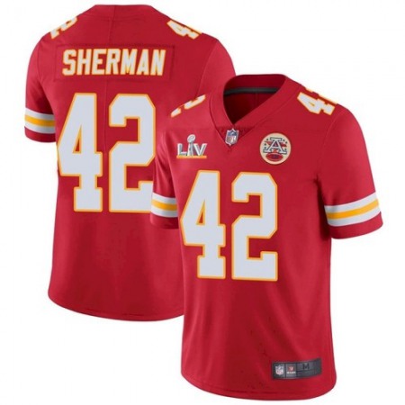 Men's Kansas City Chiefs #42 Anthony Sherman Red 2021 Super Bowl LV Stitched NFL Jersey