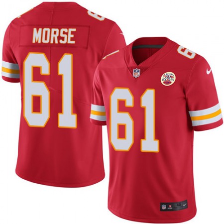 Men's Kansas City Chiefs #61 Mitch Morse Red Vapor Untouchable Limited Stitched NFL Jersey