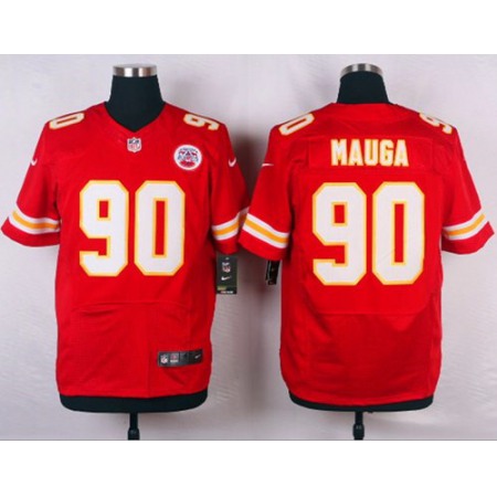 Nike Chiefs #90 Josh Mauga Red Team Color Men's Stitched NFL Elite Jersey