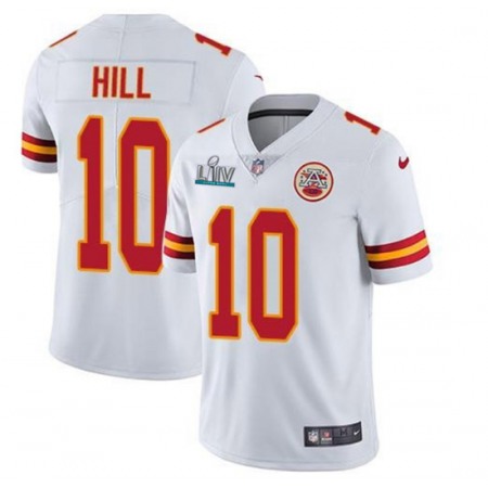 Men's Kansas City Chiefs #10 Tyreek Hill Super Bowl LIV White Vapor Untouchable Limited Stitched NFL Jersey