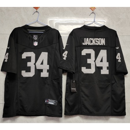 Men's Las Vegas Raiders #34 Bo Jackson Black 2023 F.U.S.E Vapor Untouchable Stitched Football Jersey