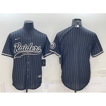 Men's Las Vegas Raiders Blank Black With Patch Cool Base Stitched Baseball Jersey