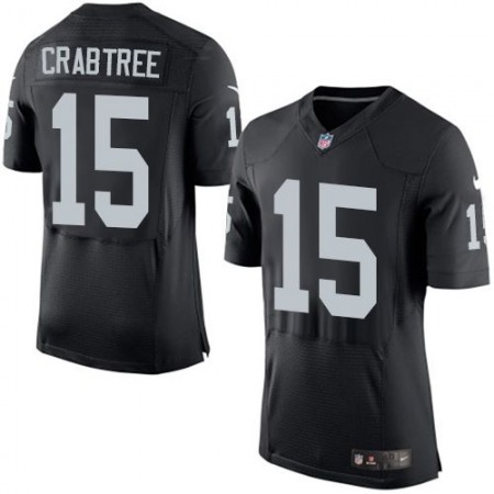 Nike Raiders #15 Michael Crabtree Black Team Color Men's Stitched NFL New Elite Jersey