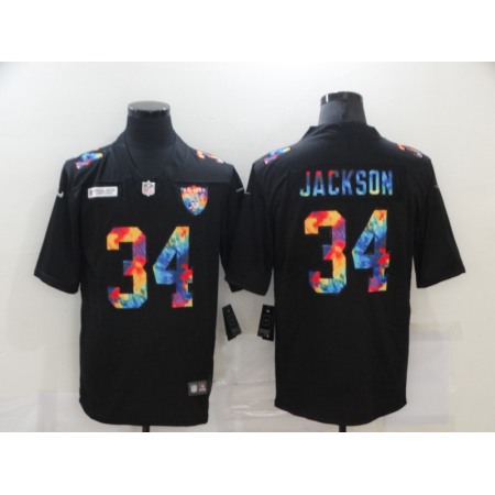 Men's Las Vegas Raiders #34 Bo Jackson 2020 Black Crucial Catch Limited Stitched Jersey