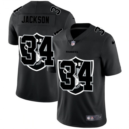 Men's Las Vegas Raiders #34 Bo Jackson 2020 Black Shadow Logo Limited Stitched Jersey