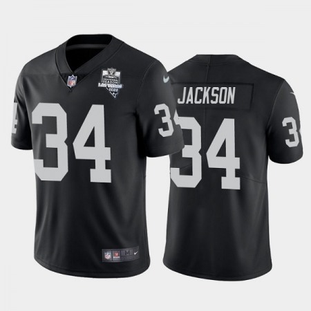 Men's Las Vegas Raiders #34 Bo Jackson Black 2020 Inaugural Season Vapor Limited Stitched Jersey