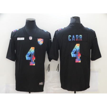 Men's Las Vegas Raiders #4 Derek Carr 2020 Black Crucial Catch Limited Stitched Jersey