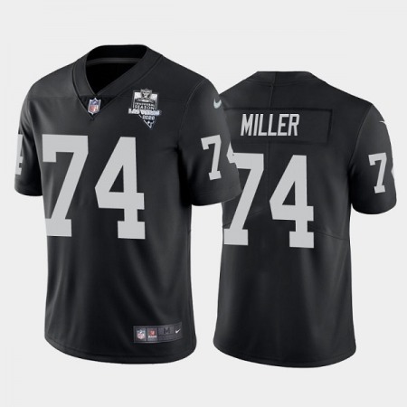 Men's Las Vegas Raiders #74 Kolton Miller Black 2020 Inaugural Season Vapor Limited Stitched Jersey