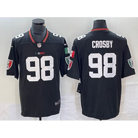 Men's Las Vegas Raiders #98 Maxx Crosby Black Mexico Vapor Limited Stitched Football Jersey