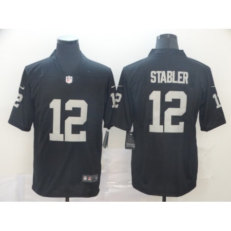 Men's Oakland Raiders #12 Kenny Stabler Black Vapor Untouchable Limited Stitched NFL Jersey