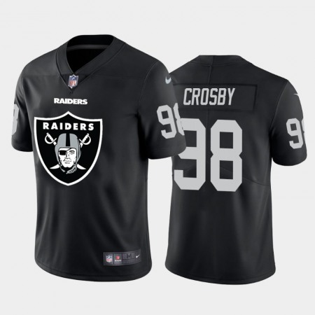 Men's Oakland Raiders #98 Maxx Crosby Black 2020 Team Big Logo Limited Stitched Jersey