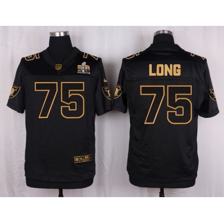 Nike Raiders #75 Howie Long Black Men's Stitched NFL Elite Pro Line Gold Collection Jersey