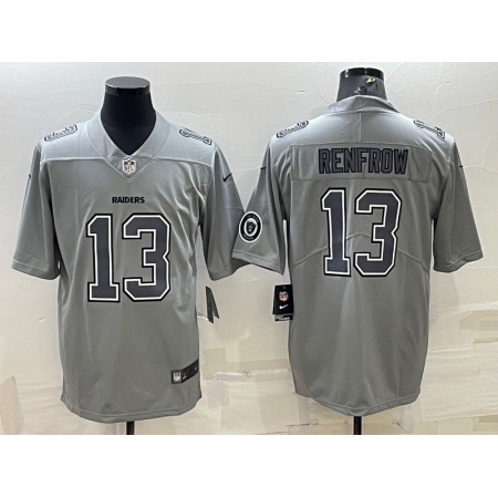 Men's Las Vegas Raiders #13 Hunter Renfrow Grey Atmosphere Fashion With Patch Stitched Jersey