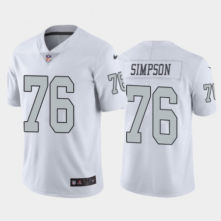 Men's Las Vegas Raiders #76 John Simpson White Color Rush Stitched Jersey