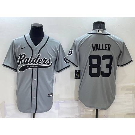 Men's Las Vegas Raiders #83 Darren Waller Grey Cool Base Stitched Baseball Jersey