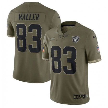 Men's Las Vegas Raiders #83 Darren Waller Olive 2022 Salute To Service Limited Stitched Jersey