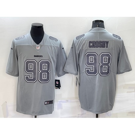 Men's Las Vegas Raiders #98 Maxx Crosby Grey Atmosphere Fashion Stitched Jersey
