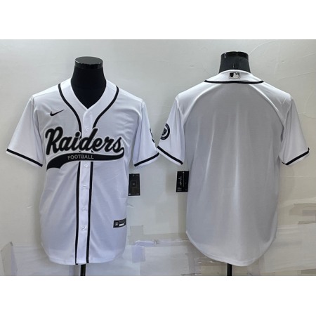 Men's Las Vegas Raiders Blank White Cool Base Stitched Baseball Jersey