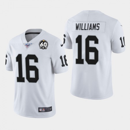 Men's Oakland Raiders #16 Tyrell Williams White 100th Season with 60 Patch Vapor Limited Stitched NFL Jersey