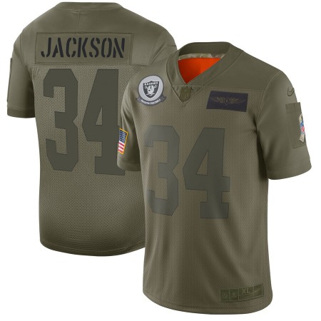 Men's Oakland Raiders #34 Bo Jackson 2019 Camo Salute To Service Limited Stitched NFL Jersey