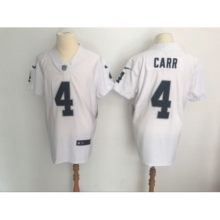 Men's Oakland Raiders #4 Derek Carr White Vapor Untouchable Elite Stitched NFL Jersey