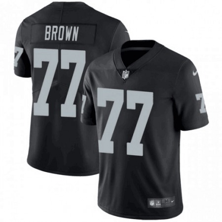 Men's Oakland Raiders #77 Trent Brown Black Vapor Untouchable Limited Stitched NFL Jersey