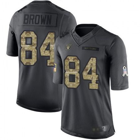 Men's Oakland Raiders #84 Antonio Brown Black Salute To Service Stitched NFL Jersey