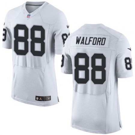 Nike Raiders #88 Clive Walford White Men's Stitched NFL New Elite Jersey